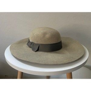 Gray Suede Hat With Ribbon - Designed by French Quarter